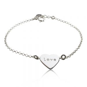 silverarmband hjärta
