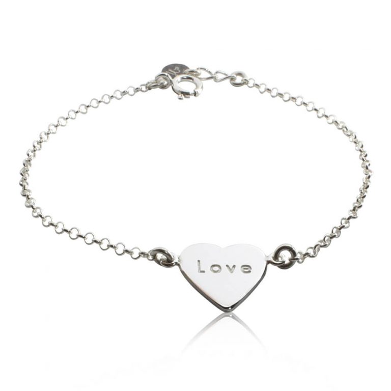 silverarmband hjärta