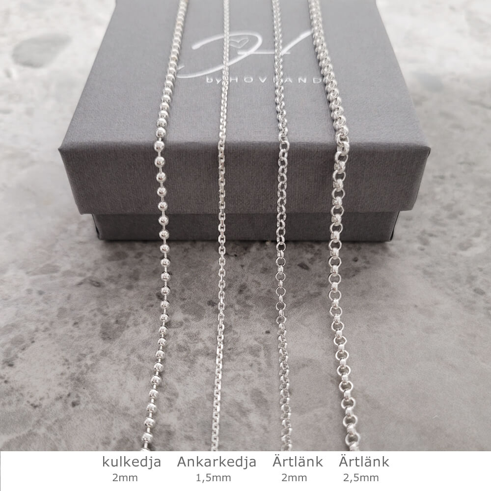 Silverkedjor till damhalsband