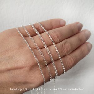 Silverkedjor till dam