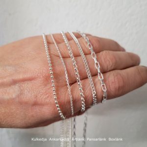 kedjor i äkta silver