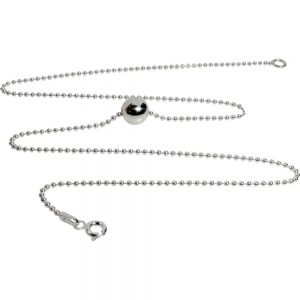 Halsband i silver kula på kulkedja