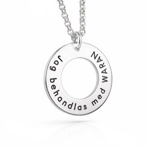 Halsband cirkel med medicinsk text för waran