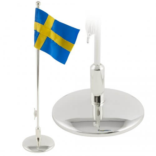 Dopflagga med svenskflagga