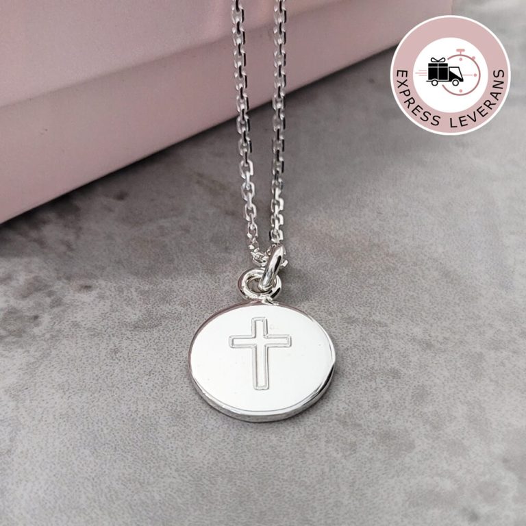 Konfirmationshalsband i silver med kors